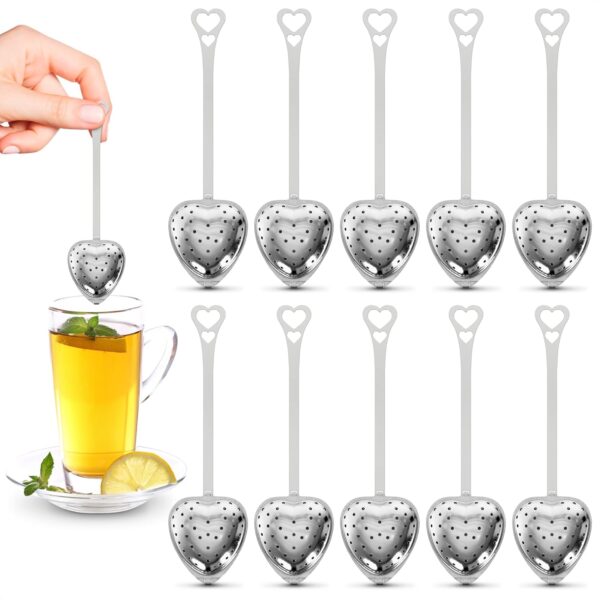 10Pcs Heart Tea Infuser for Loose Leaf Tea Steeper